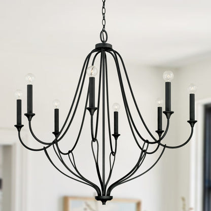 Capital Bentley 8-Light Chandelier in Black Iron