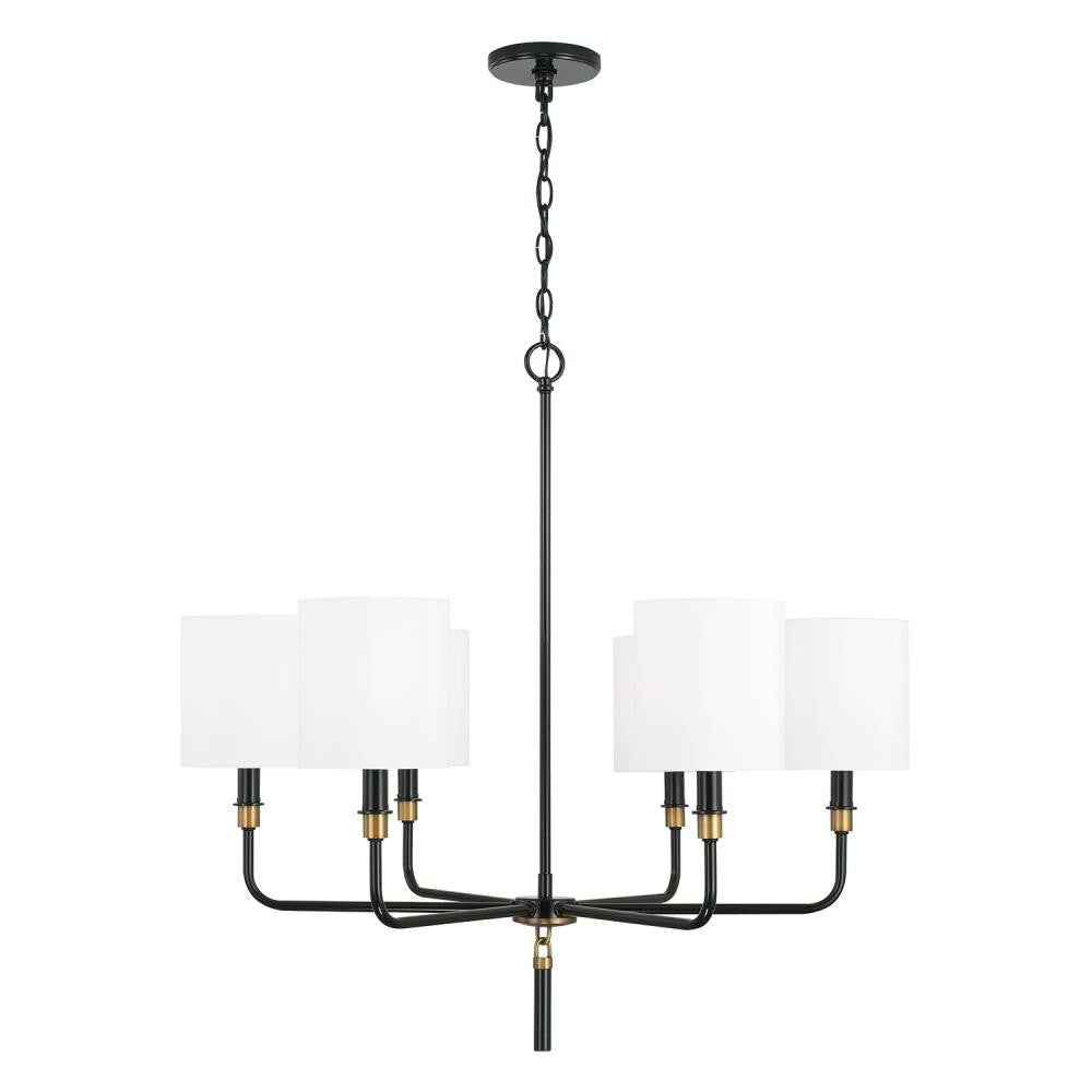 Capital Beckham Chandelier Glossy Black and Aged Brass