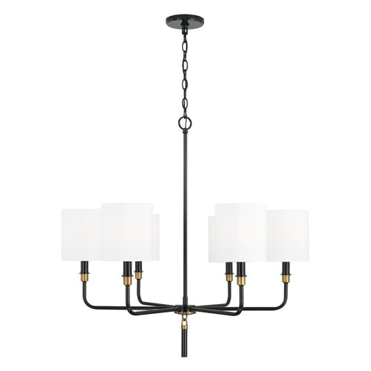 Capital Beckham Chandelier Glossy Black and Aged Brass