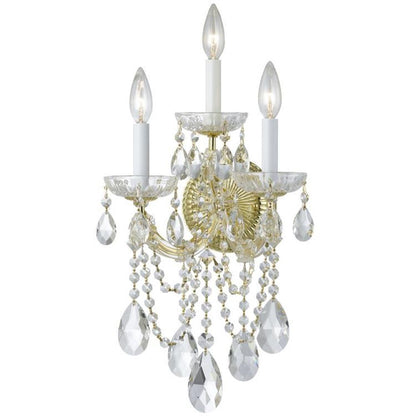 Crystorama Maria Theresa 3 Light Wall Sconce Gold