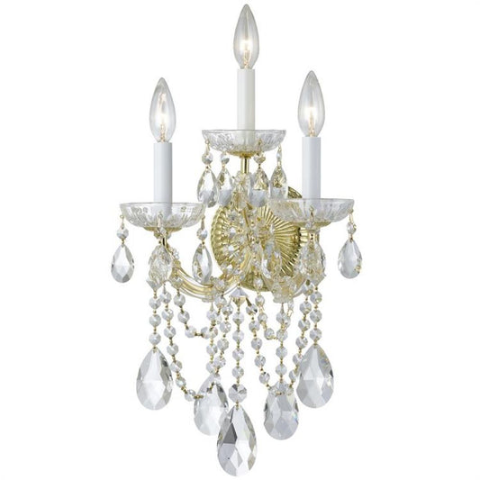 Crystorama Maria Theresa 3 Light Wall Sconce Gold