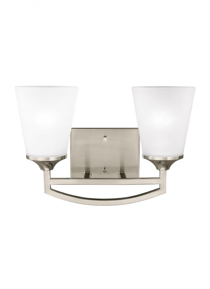 Generation Lighting Hanford Two Light Wall / Bath Brushed Nickel