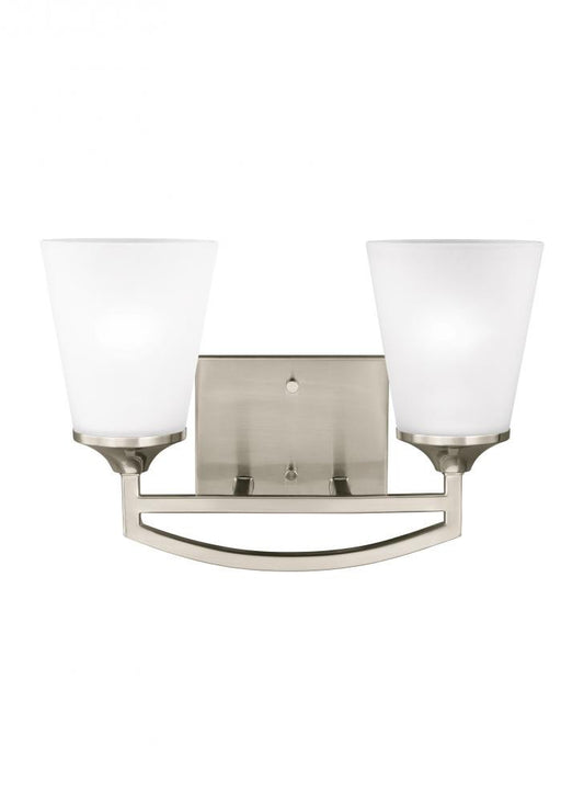 Generation Lighting Hanford Two Light Wall / Bath Brushed Nickel