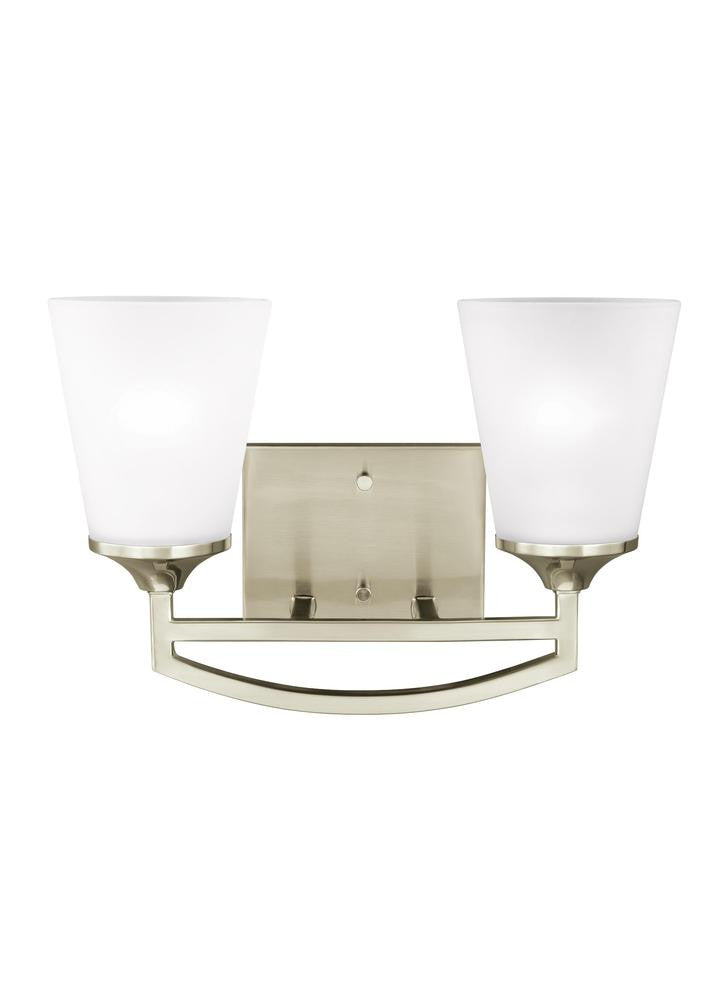 Generation Lighting Hanford Two Light Wall / Bath Brushed Nickel