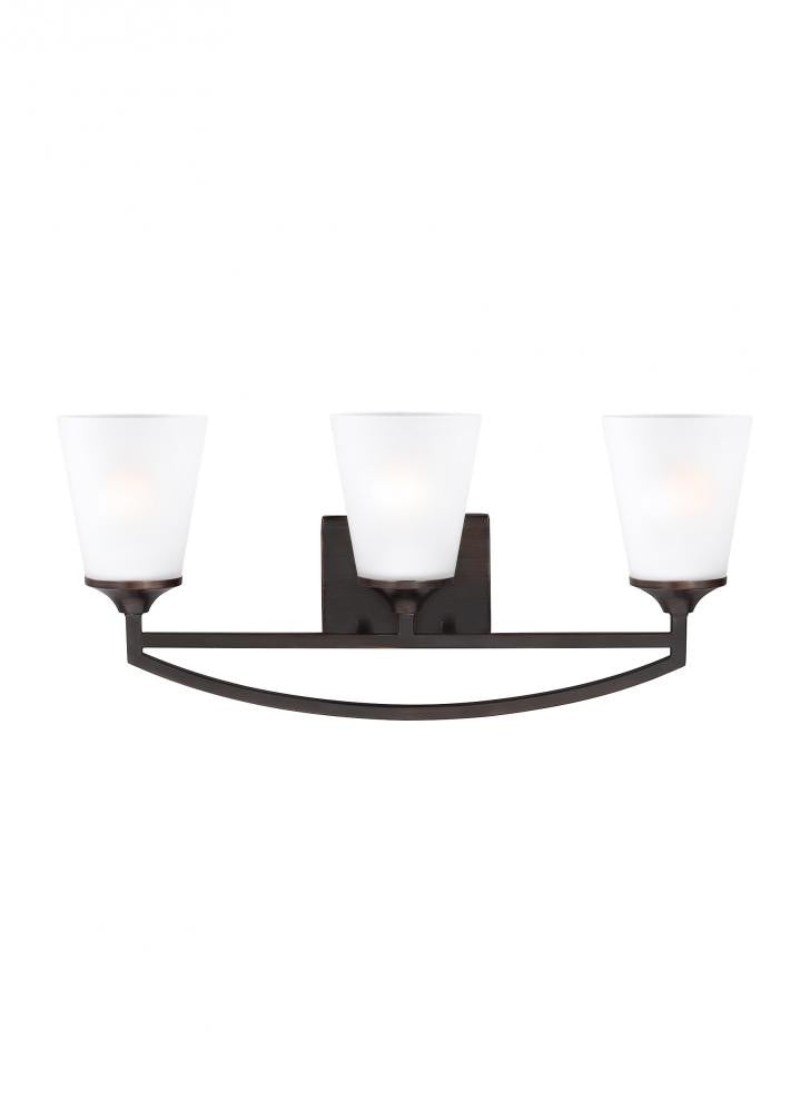 Generation Lighting Hanford Three Light Wall / Bath Bronze