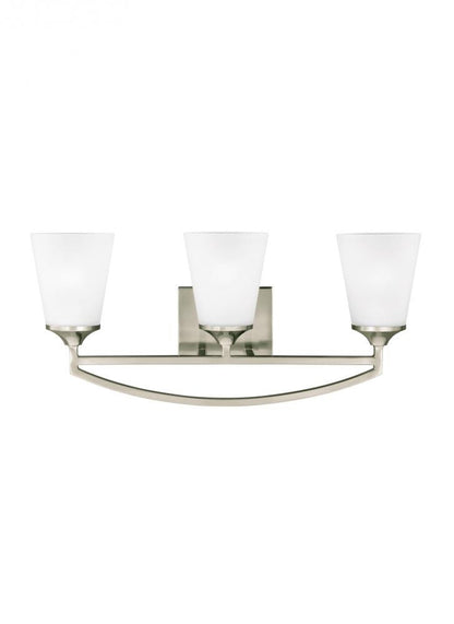 Generation Lighting Hanford Three Light Wall / Bath Brushed Nickel