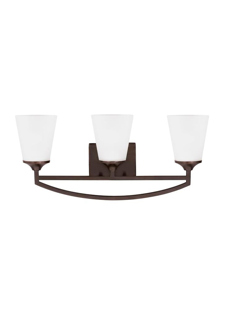 Generation Lighting Hanford Three Light Wall / Bath Bronze