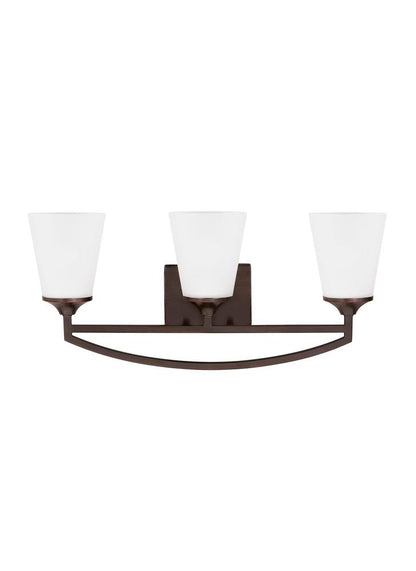 Generation Lighting Hanford Three Light Wall / Bath Bronze