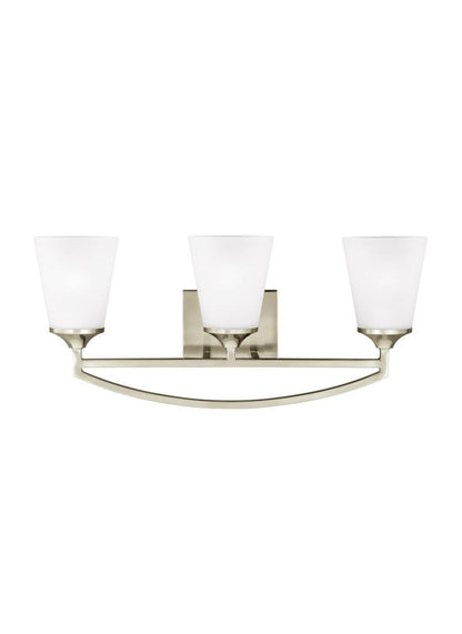 Generation Lighting Hanford Three Light Wall / Bath Brushed Nickel