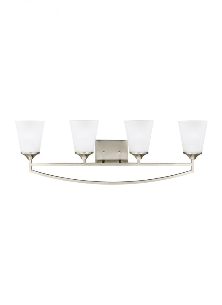Generation Lighting Hanford Four Light Wall/ Bath Brushed Nickel