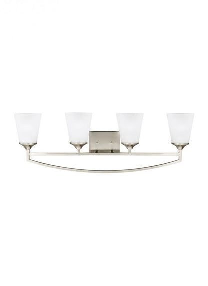 Generation Lighting Hanford Four Light Wall/ Bath Brushed Nickel