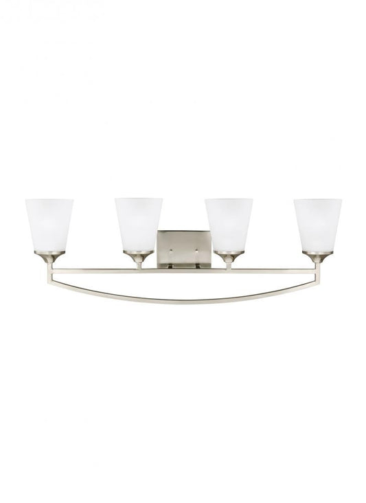 Generation Lighting Hanford Four Light Wall/ Bath Brushed Nickel