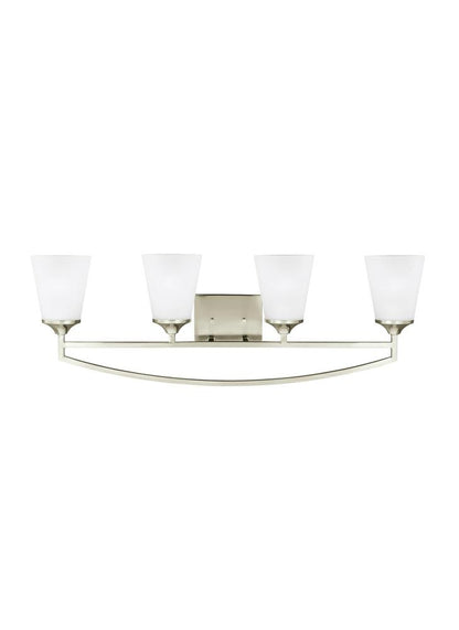Generation Lighting Hanford Four Light Wall / Bath Brushed Nickel