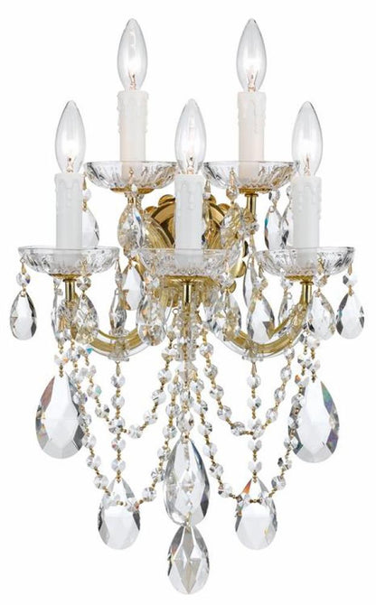 Crystorama Maria Theresa 5 Light Wall Sconce Gold