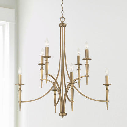 Capital Abbie 8-Light Chandelier in Aged Brass