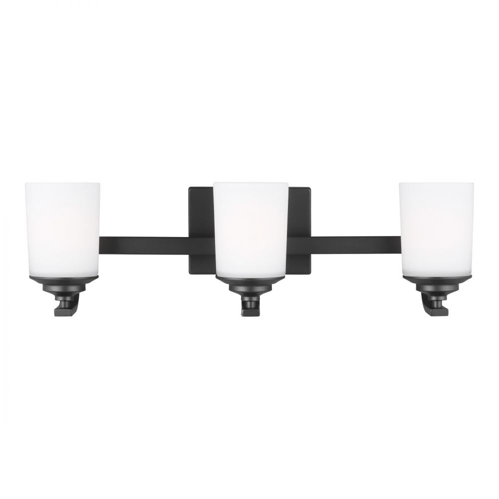 Generation Lighting Kemal Three Light Wall / Bath Midnight Black