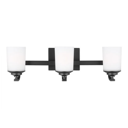 Generation Lighting Kemal Three Light Wall / Bath Midnight Black