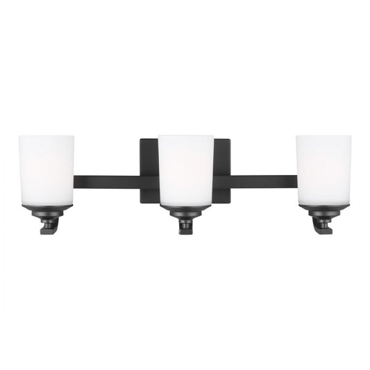 Generation Lighting Kemal Three Light Wall / Bath Midnight Black