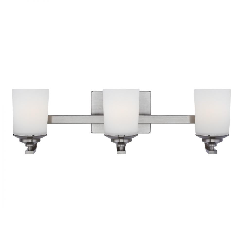Generation Lighting Kemal Three Light Wall / Bath Brushed Nickel