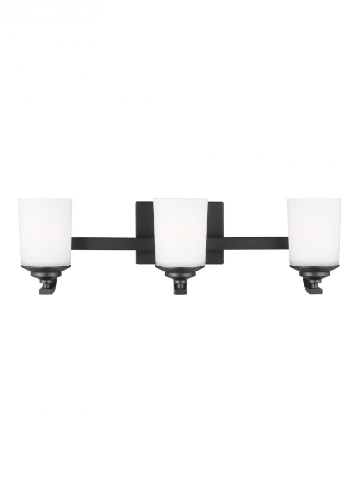 Generation Lighting Kemal Three Light Wall / Bath Midnight Black