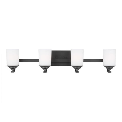 Generation Lighting Kemal Four Light Wall / Bath Midnight Black