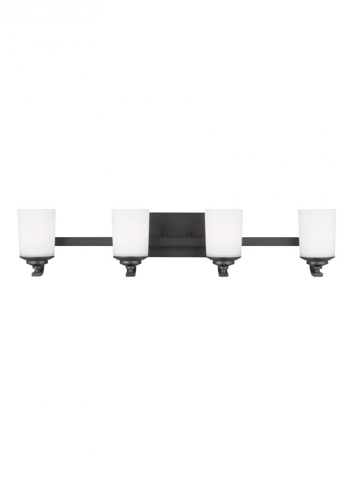 Generation Lighting Kemal Four Light Wall / Bath Midnight Black