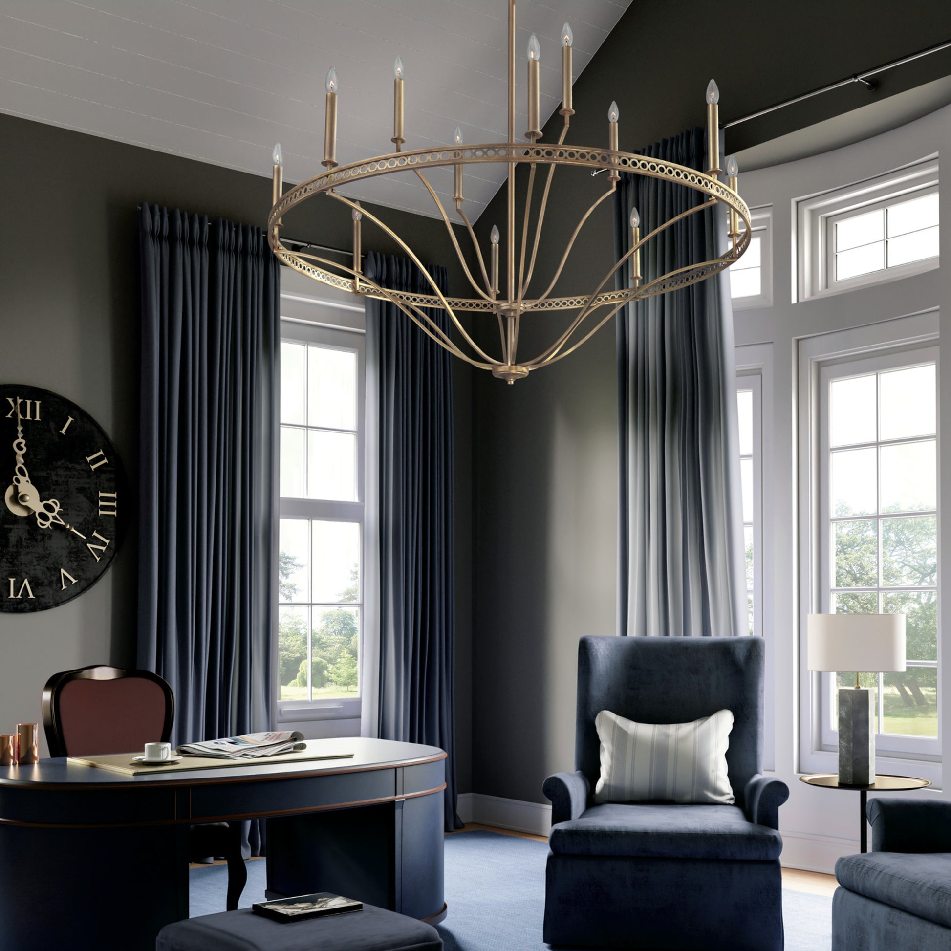 Capital Isabella 12-Light Chandelier in Winter Gold