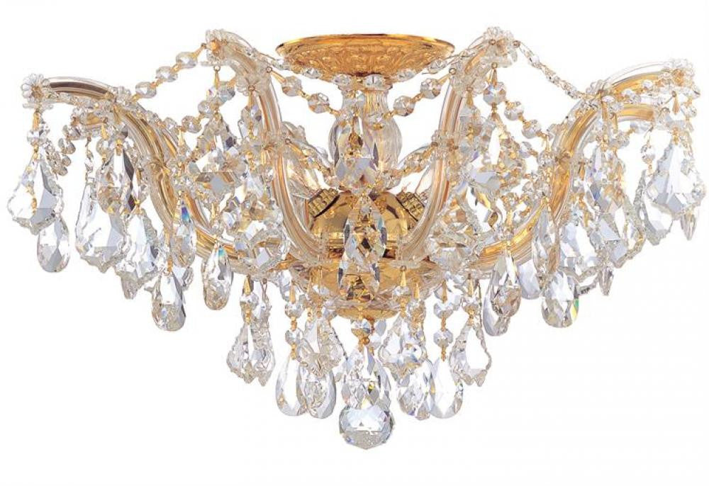 Crystorama Maria Theresa 5 Light Semi Flush Mount Gold
