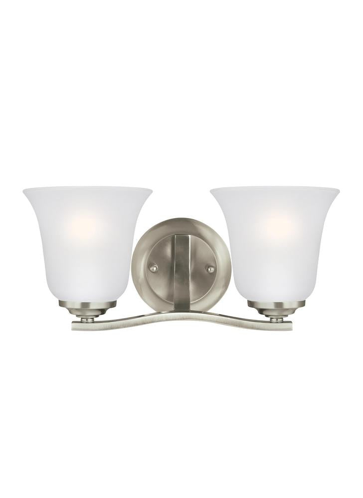 Generation Lighting Emmons Two Light Wall / Bath Brushed Nickel