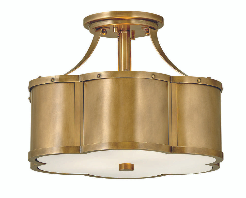Hinkley Chance Foyer Hall Semi-Flush Mount Brass, Steel, Heritage Brass