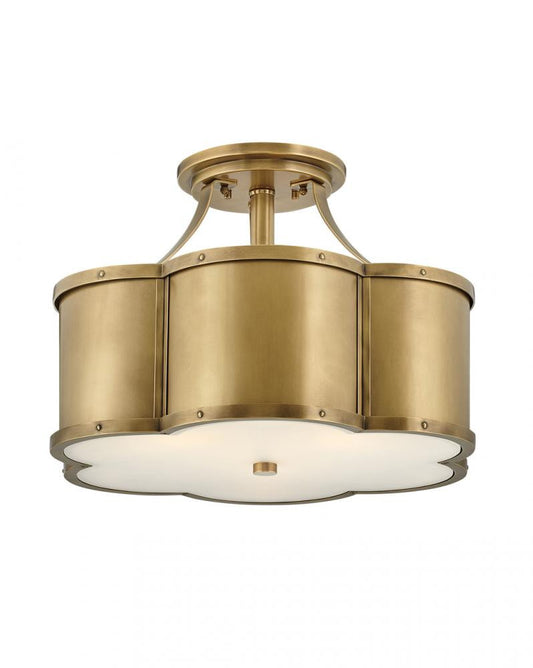 Hinkley Chance Medium Semi-Flush Mount Brass, Steel, Heritage Brass