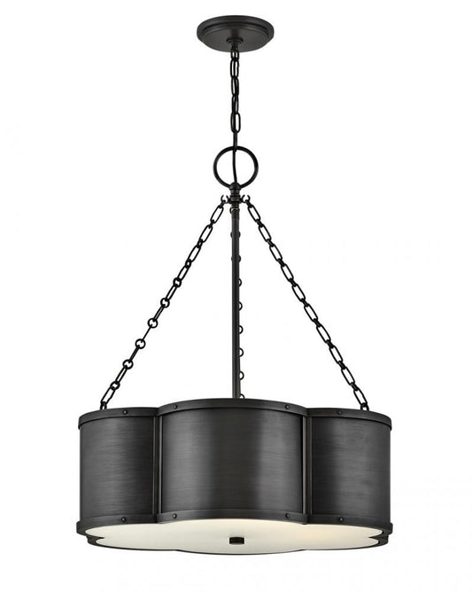 Hinkley Chance Drum Shade Chandelier Blackened Brass
