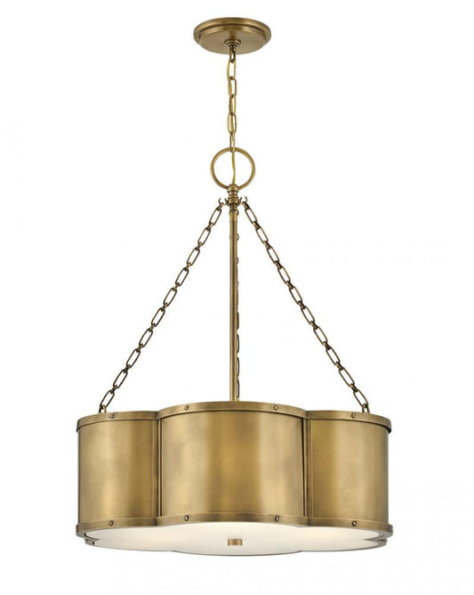 Hinkley Chance Drum Shade Chandelier Heritage Brass