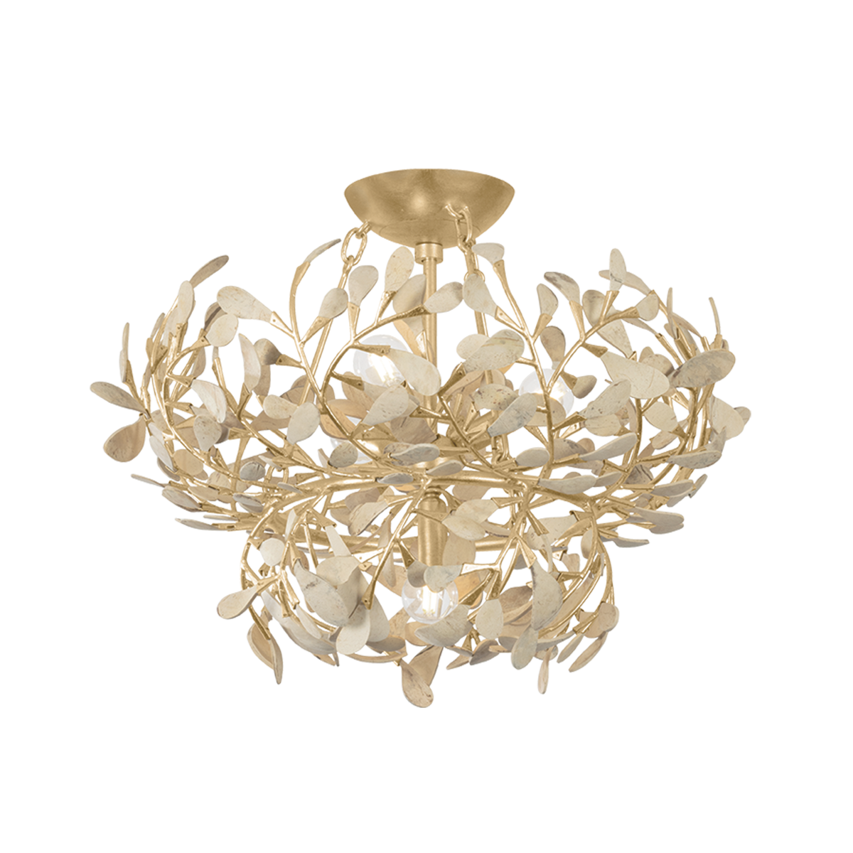 Hudson Valley Maybrook 4-Light Semi-Flush Mount Vintage Gold Leaf