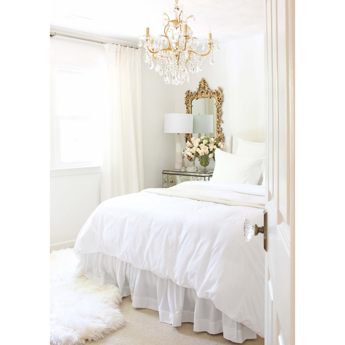 Filmore 6 Light Crystal Antique Gold Chandelier