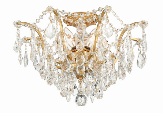 Crystorama Filmore Flush Mount Antique Gold