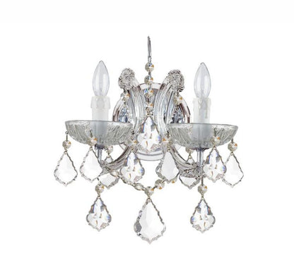 Crystorama Maria Theresa 2 Light Wall Sconce Polished Chrome