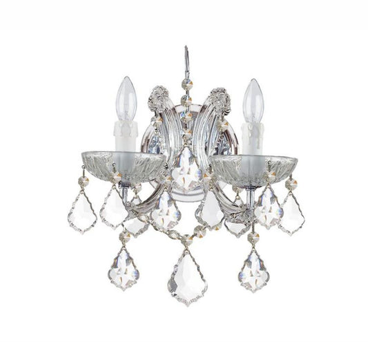 Crystorama Maria Theresa 2 Light Wall Sconce Polished Chrome