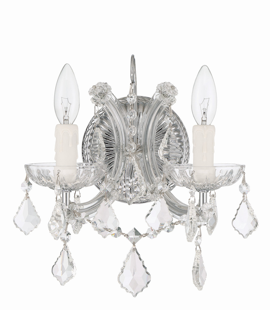 Crystorama Maria Theresa 2 Light Wall Sconce Polished Chrome