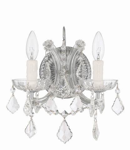 Crystorama Maria Theresa 2 Light Wall Sconce Polished Chrome