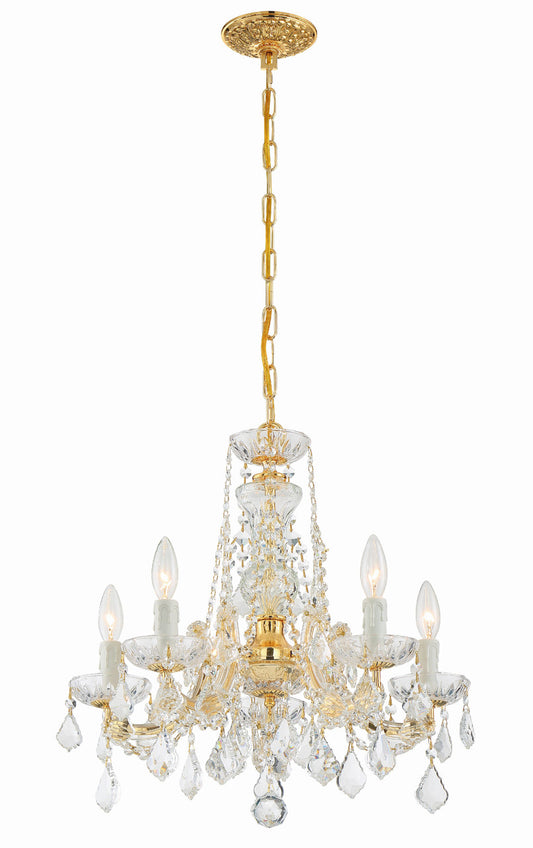 Crystorama Maria Theresa 5 Light Chandelier Gold