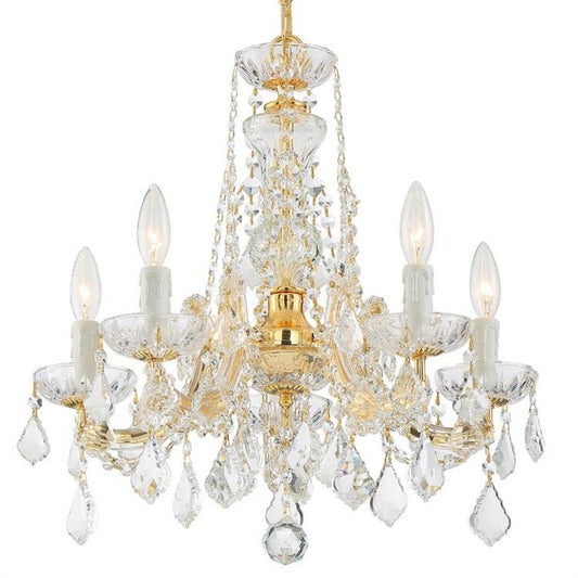 Crystorama Maria Theresa 5 Light Chandelier Gold