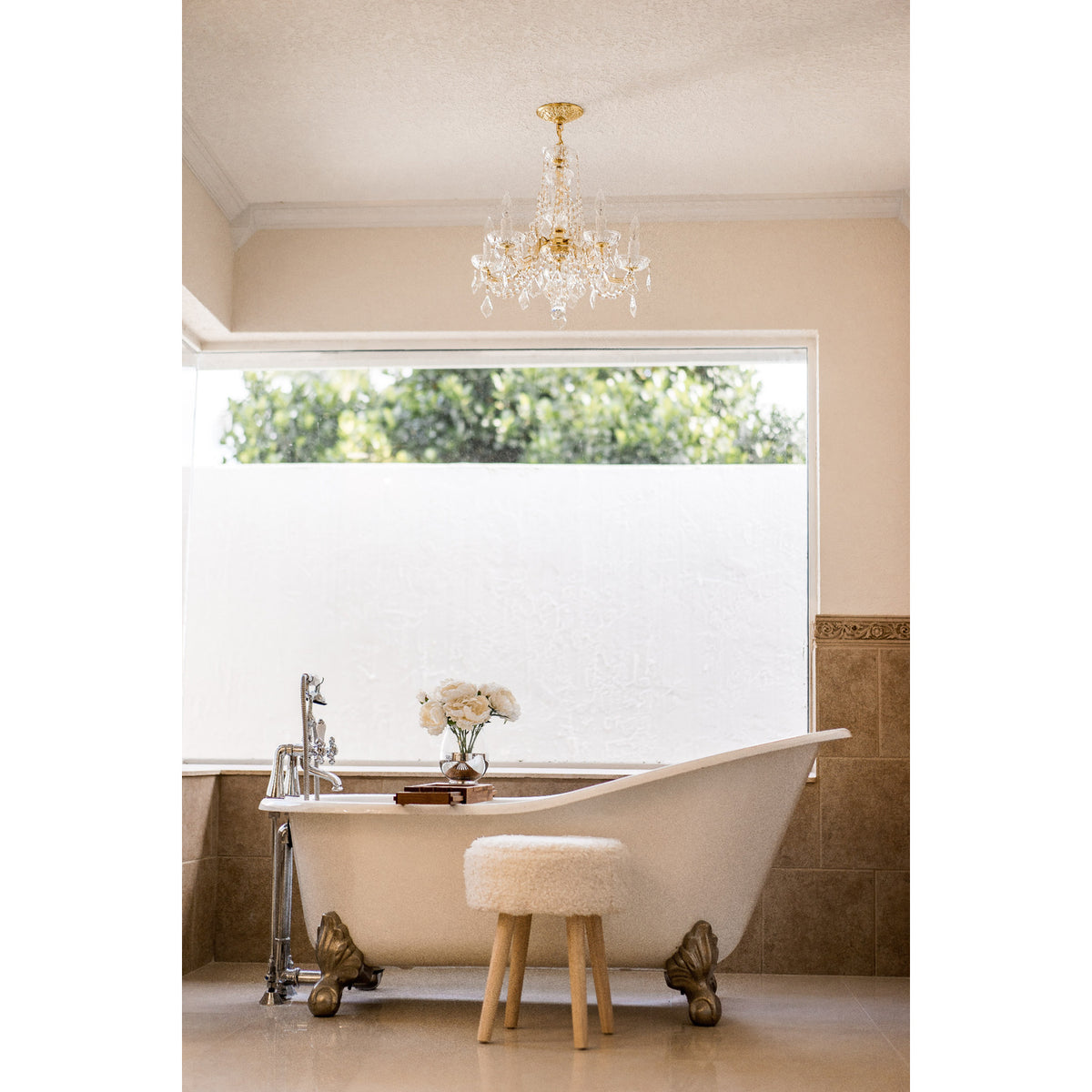 Maria Theresa 5 Light Crystal Gold Mini Chandelier