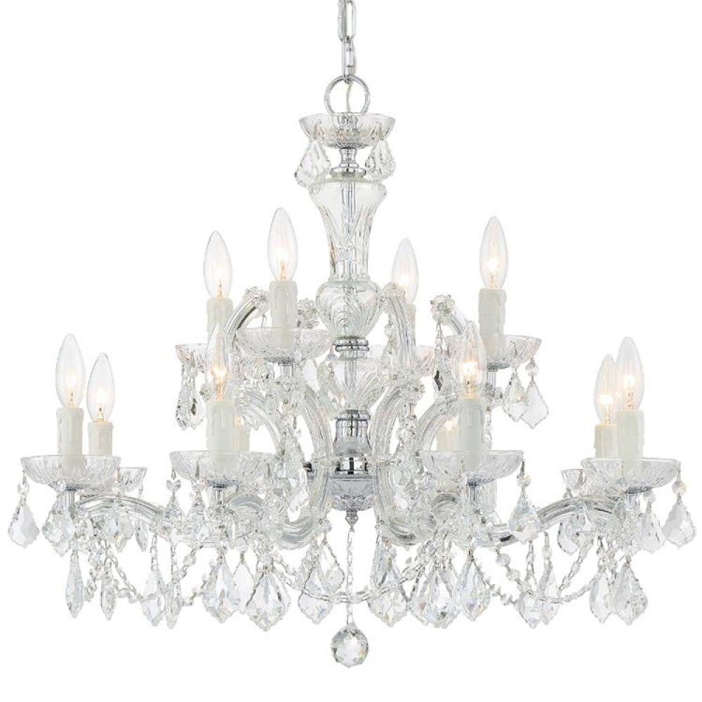 Crystorama Maria Theresa 12 Light Chandelier Polished Chrome