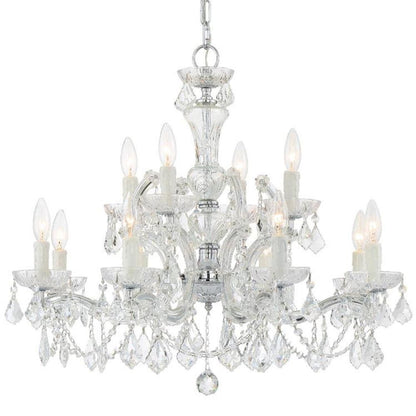 Crystorama Maria Theresa 12 Light Chandelier Polished Chrome