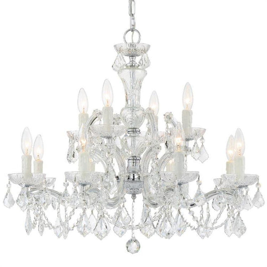 Crystorama Maria Theresa 12 Light Chandelier Polished Chrome