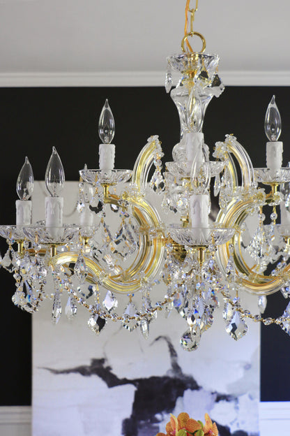 Crystorama Maria Theresa 12 Light Chandelier Gold