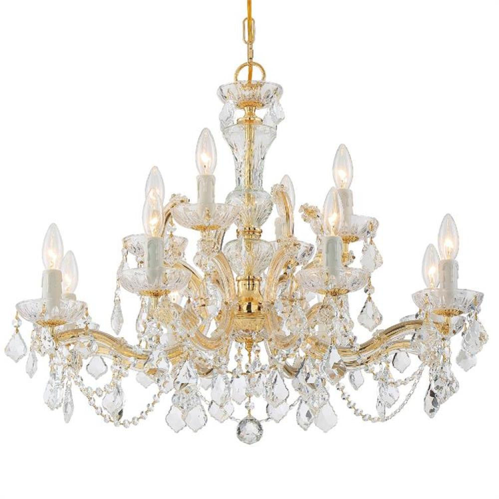 Crystorama Maria Theresa 12 Light Chandelier Gold