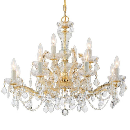 Crystorama Maria Theresa 12 Light Chandelier Gold