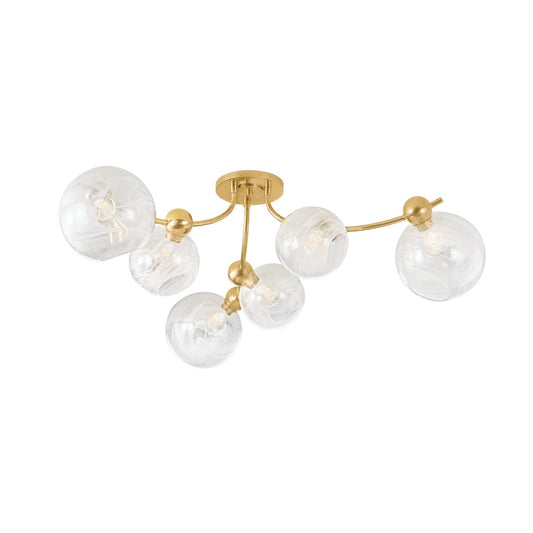Corbett Astraia Semi-Flush Mount Vintage Brass